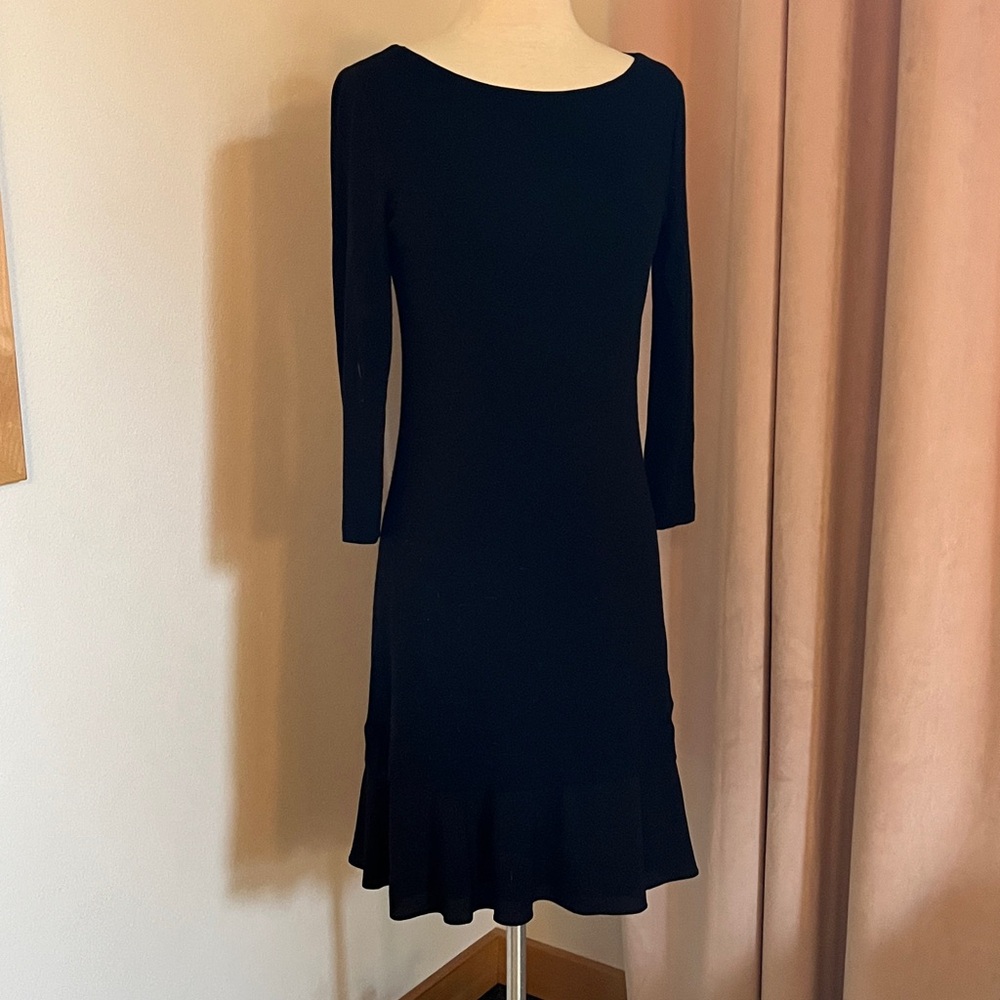 White House Black Market Classic Black Long Sleeve Dress